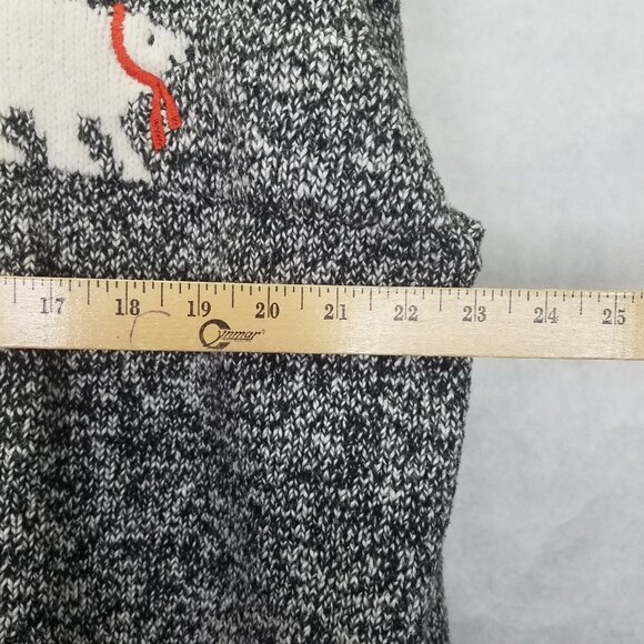 Loft Polar Bears Mock Neck Sweater Women's XL Marled Black White Stretch Knit - Picture 14 of 14